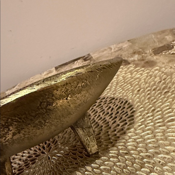 Pottery Barn Rustic Brass Footed Bowl - Picture 5 of 9